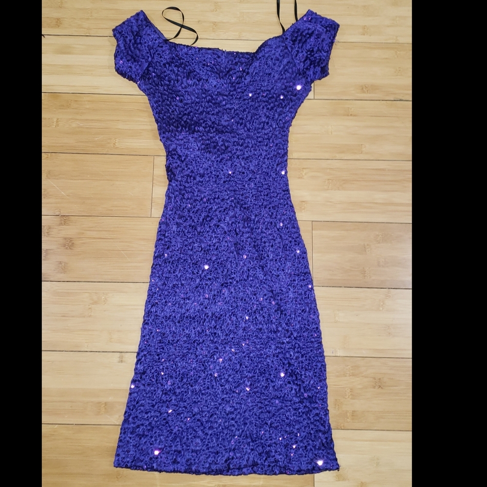 Purple Sequin Dress - Picture 5 of 5